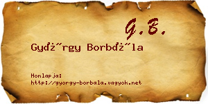 György Borbála névjegykártya